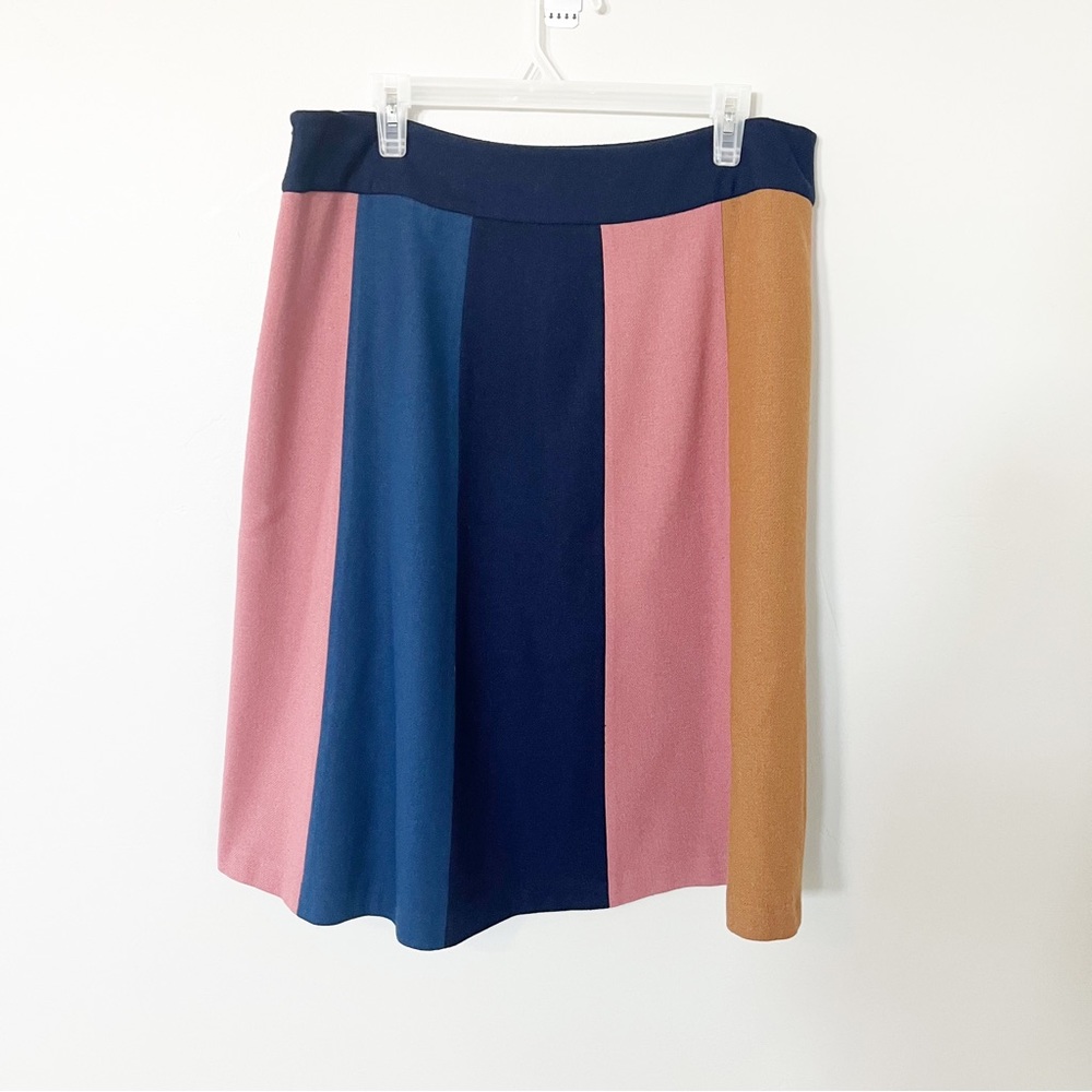 Boden patsy milticolored paneled wool skirt women’s 12 Long